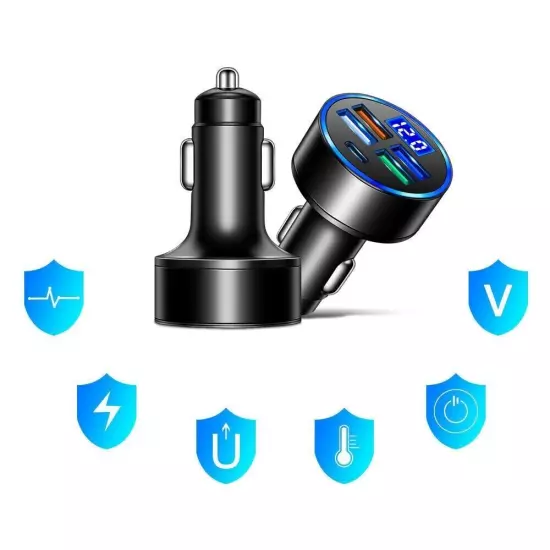 30W 4 USB Port Super Fast Car Charger Adapter for IPhone IPhone 14 13 12 Samsung