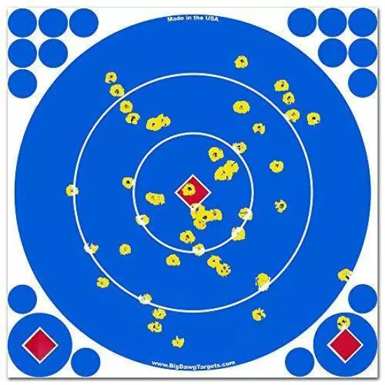 Big Dawg Targets - Adhesive 12 Inch Reactive Splatter Shooting Targets - 25 Pack