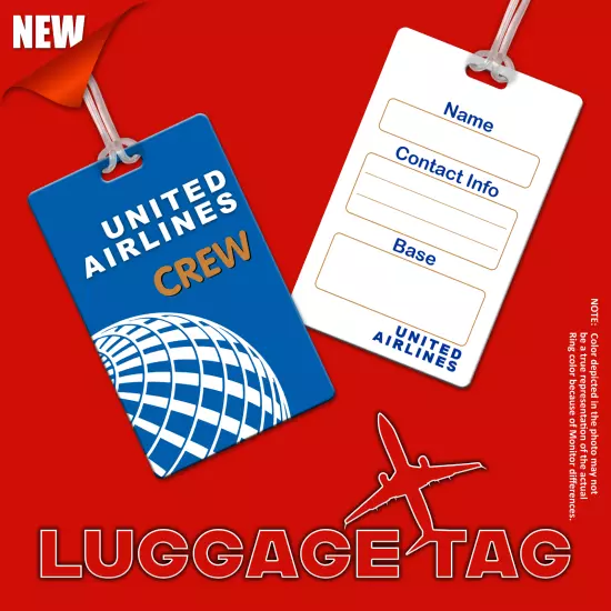 United Airlines Crew Luggage Tags (Set of 4)