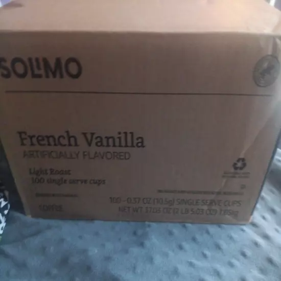 Solimo French Vanilla Light Roast 100 Single Serving Cups Coffee 