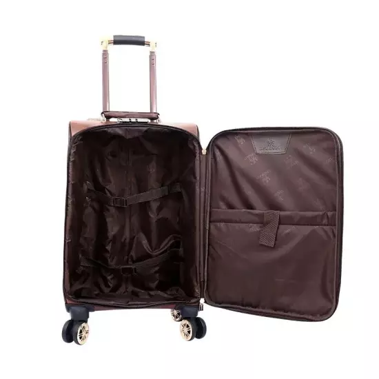 18 Inch 20 Inch Men Travel Suitcase Spinner Trolley leather Rolling wheels