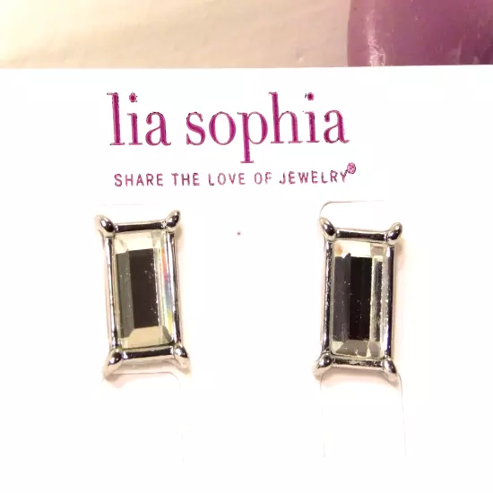 Beautiful Lia Sophia FAIREST OF THEM ALL Earrings, Silver, Cut Crystals, NWT