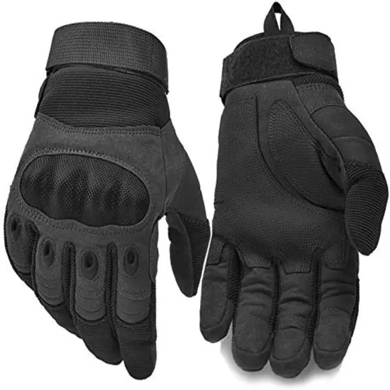 Tactical Gloves Motorcycle Riding Gloves Full Finger Gloves Black