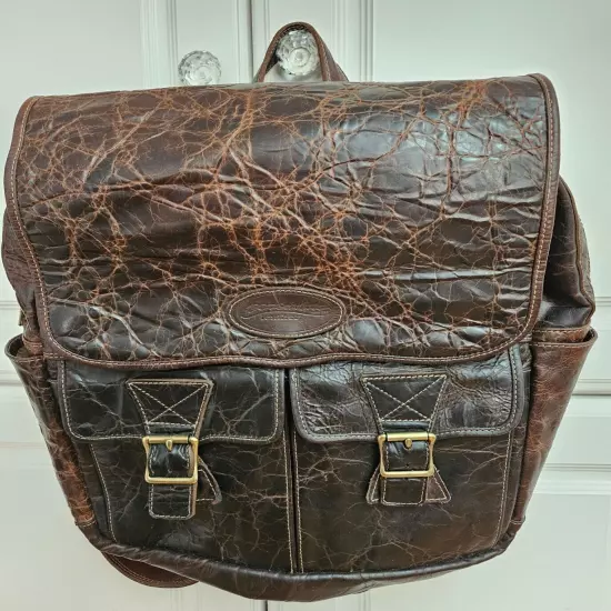 Coronado Vintage Bison Leather Distressed Backpack