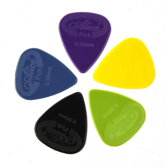 Lots of 100pcs Alice AP-G Projecting Nylon Guitar Picks Anti-Slip Mixed Colors