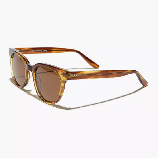 Retro Round Sunglass w/ Brown Polarized lens Honey Tortoise Frame - Darcy