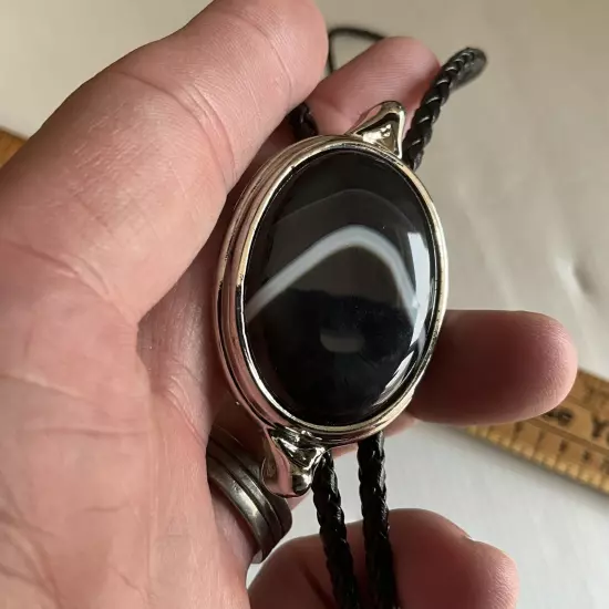 Natural Oval Stone Bolo Tie