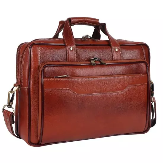 Men's genuine leather Laptop Briefcase Office Shoulder Bag Business Messenger