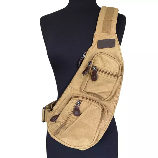 Rothco Crossbody Tactical Canvas Sling Bag Coyote Brown 24981 14.5" x 7"