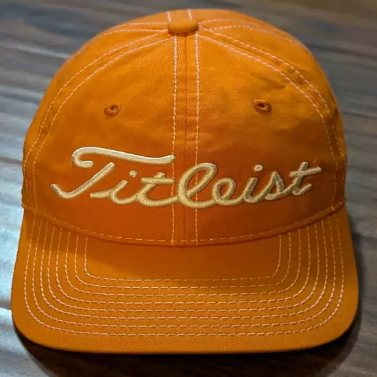 Titleist Pro V1 FJ Footjoy Men's Golf Hat Orange Strapback Adjustable Cap