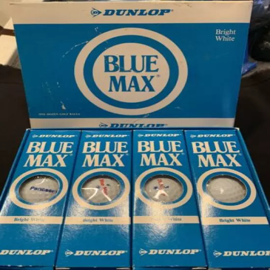 Panasonic Logo Dunlop Blue Max Golf Balls One Dozen Bright White NOS Vintage