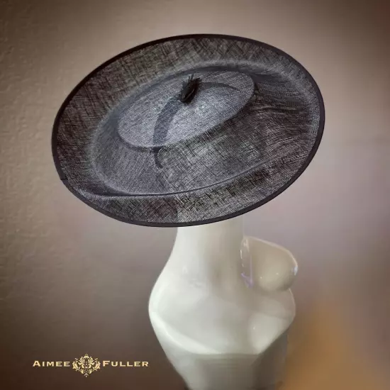 Aimee Fuller Derby Royal Ascot Cocktail Gala Classic Black Fascinator Hat