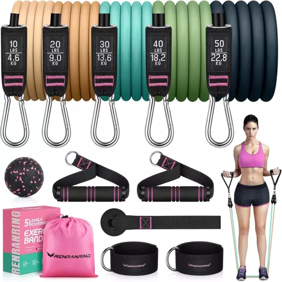 Resistance Bands for Working Out, 150LBS Exercise Bands, Workout Bands, Resis...