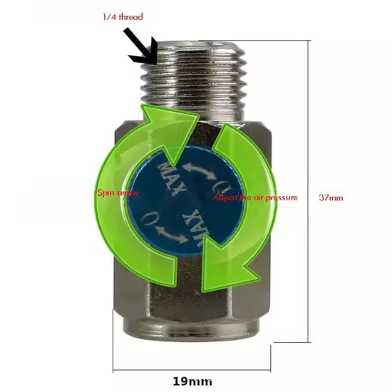 Pneumatic Tool Speed Switch Air Adjustment Switch 1/4 Air Valve Flow Regulato*1