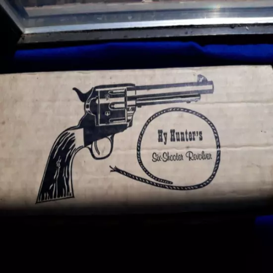 Vintage RARE ORIGINAL HY HUNTERS Six Shooter Revolver EMPTY BOX