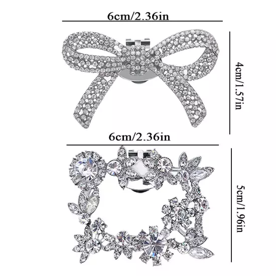 Shoe Clips Wedding Bridal Decorative Bows Pair Diamante Rhinestone Pearl Vintage