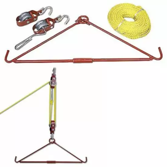 Pulley Rope Game Gutting Gambrel Hoist System Hog Hanger Elk 440lb