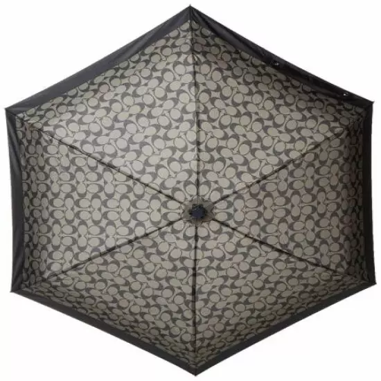 NEW! Coach Signature Umbrella F63364-Black/Gray