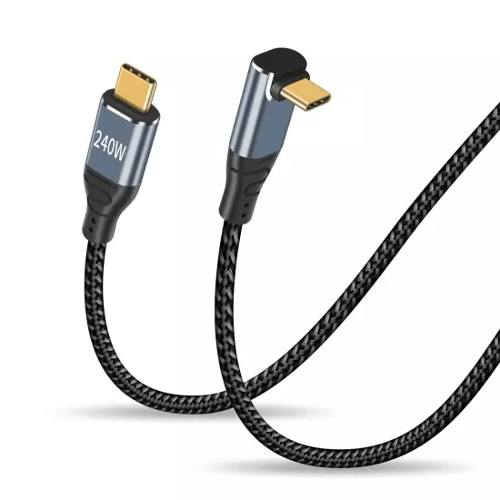 90 Degree Type C to Type C Cable 3.3FT/1M, 240W USB C Charging Cord, USB