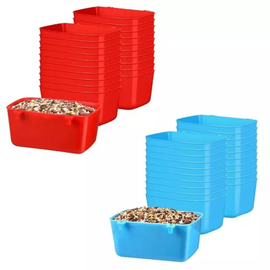 20 Pieces Cage Cups Waterer Cups 18 Oz Feeder Plastic Bird2094