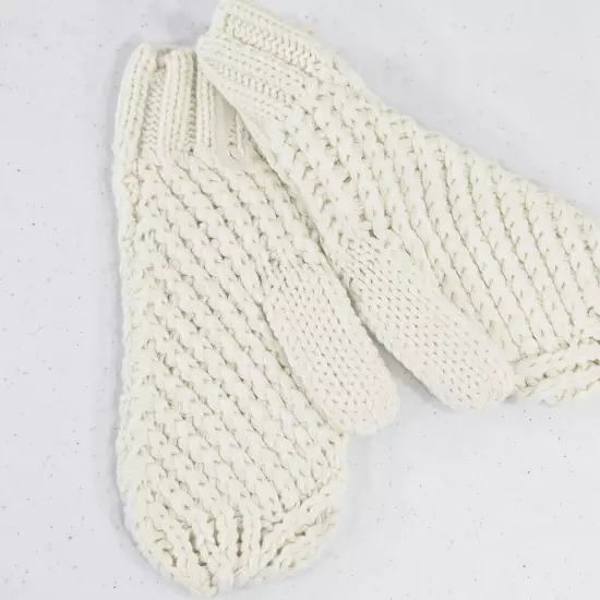 Liz Claiborne Warmth Women's Knit Gloves Cream White One Size MSRP $24 New