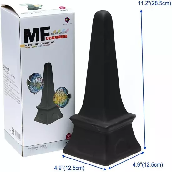 Ceramic Spawning Cone for Discus Breeding Cones Cave 11.2", Black, Model Number: