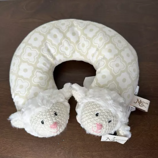 Maison Chic Lillie Lamb Travel Pillow Child Sized Baby Toddler Stuffed Animal