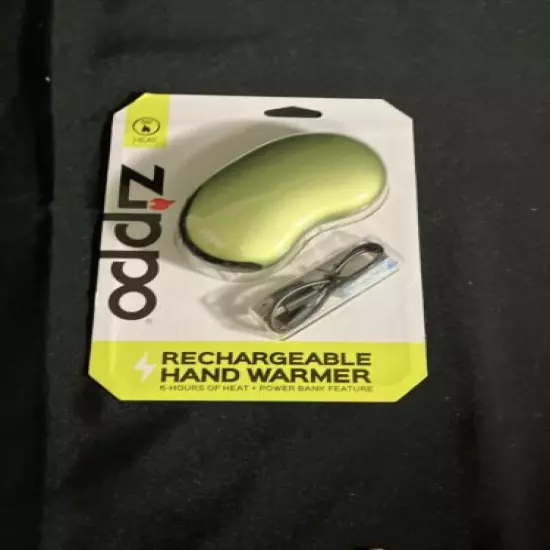 Zippo Rechargable Hand Warmer Portable USB Heat Power Bank Green