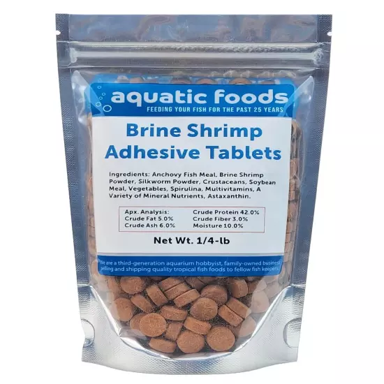 Brine Shrimp Adhesive Tablets for Oscars, Catfish, Cichlids, & All Fish. WL