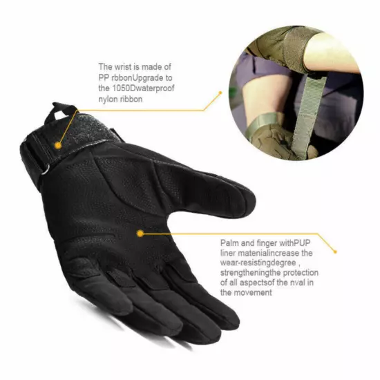 Tactical Full Finger Gloves Army Military Hunting Combat Shooting for Men Women