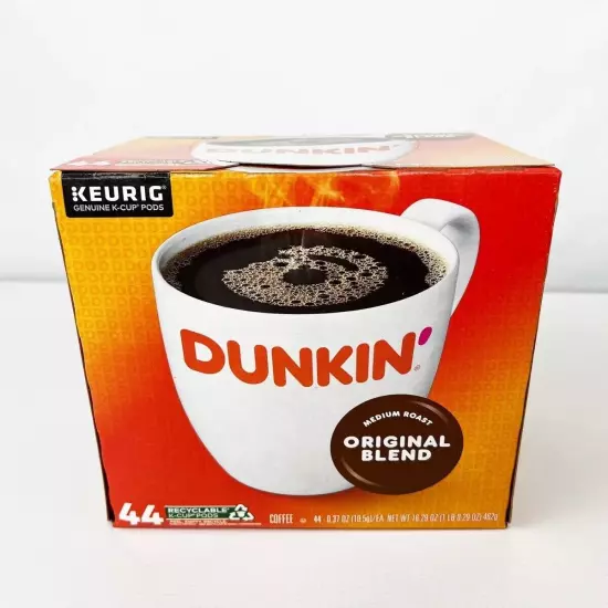 Dunkin' Original Blend Coffee Keurig K-Cup Pods, Medium Roast, 44 Box