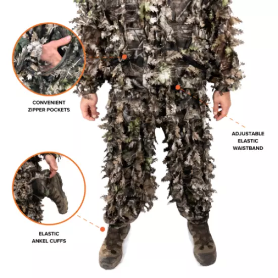 Arcturus 3D Leaf Ghillie Suit (Dark Woodland) - Hunting Jacket & Pants Set