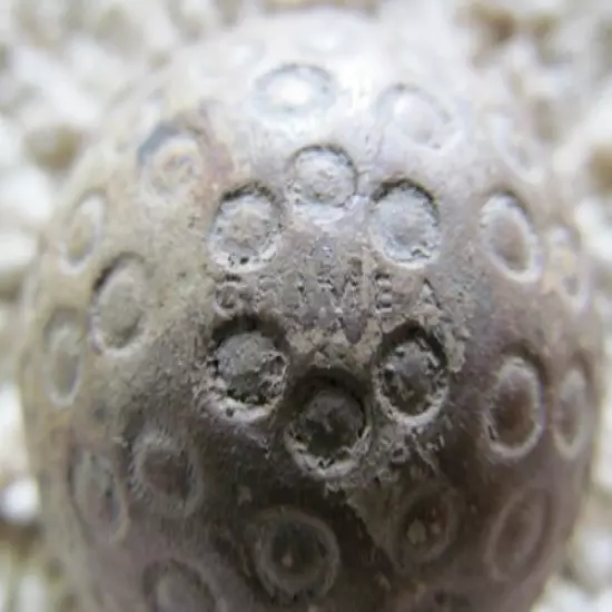 RARE CRIMEA GOLF BALL WITH UNUSUAL COVER PATTERN-A COUPLE OF STRIKE MARKS