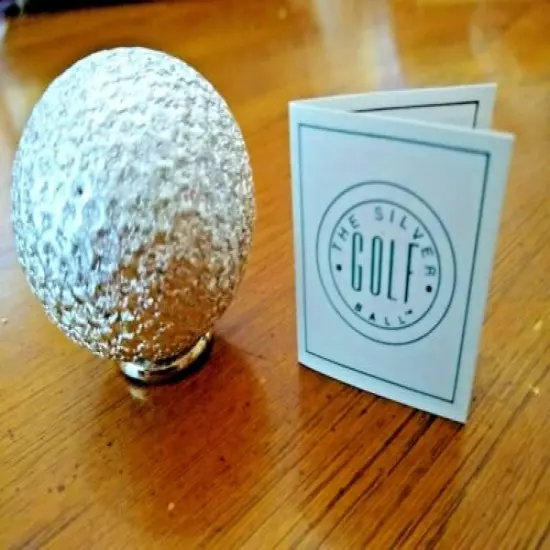 "Silver Good Luck Golf Ball" by Prosperity Tree Gift Event Prize Free Shipping