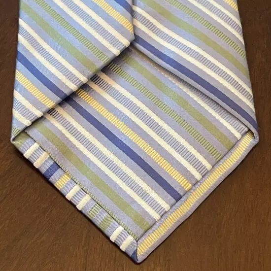 Croft & Barrow Blue Green Gold Repp 100% Silk Men’s Neck Tie Made In China