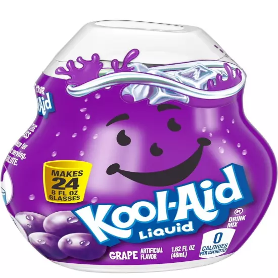 4 Bottles KOOL-AID GRAPE Liquid drink mix 1.62 oz makes 24 8 fl oz 5/24