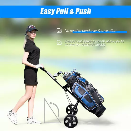 Folding 2 Wheels Push Pull Golf Cart Trolley with Scoreboard