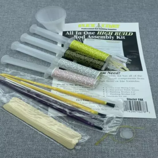 Flex Coat High Build all in one rod assembly kit. Includes epoxy in syringes.