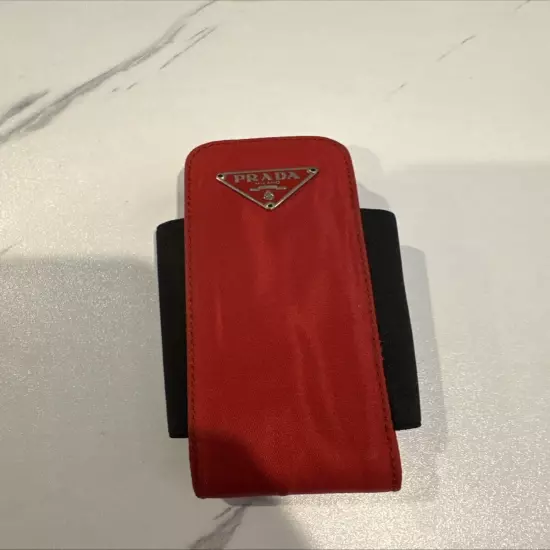 Red Prada Nylon Pouch