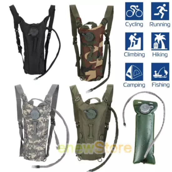 Military Tactical Backpack Hydration Pack With 3L Water Bladder Bag Hiking