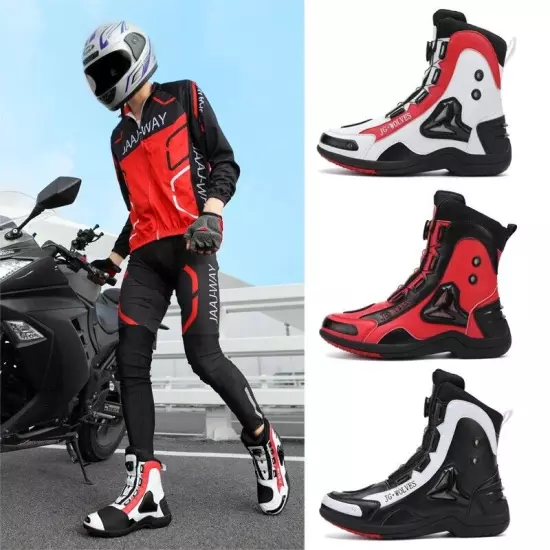 Professional Non-Slip Motorcycle Boots Men's High Top Comfortable Riding Shoes