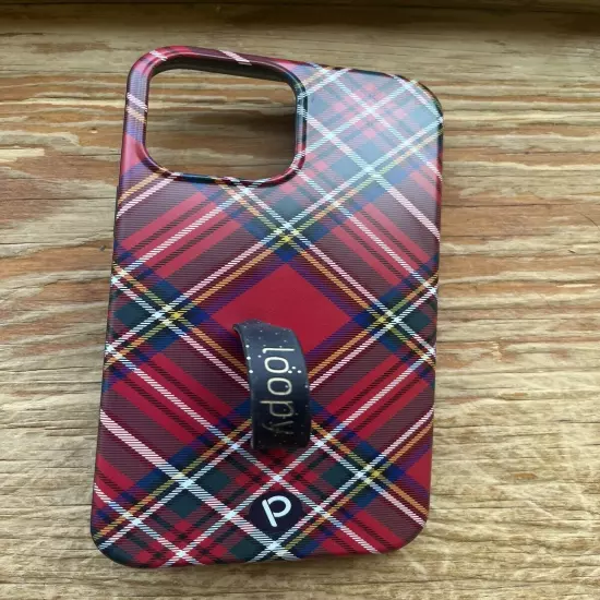 IPhone 12 Pro Max Loopy Case. Red Tartan Apple Phone Case PROMAX Holiday Colors