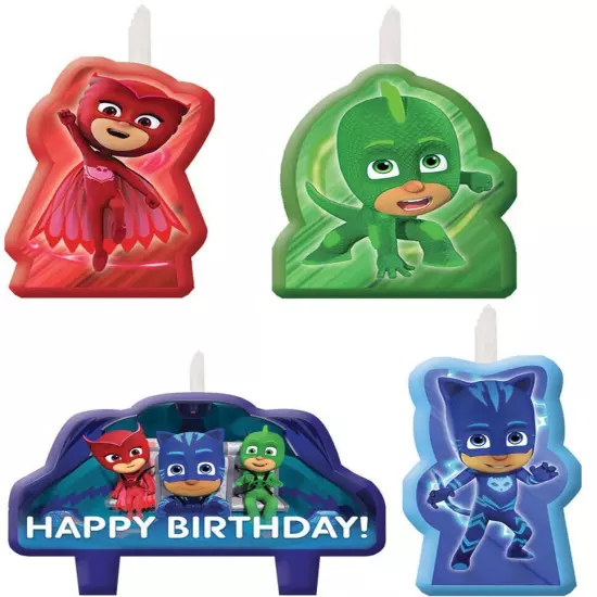 PJ MASKS Candle Set 4 candles Birthday Party Cake toppers, Amscan INC.