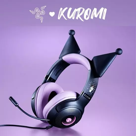 Razer x Sanrio Kuromi Wired Headset Headphone Limited Edition Gift