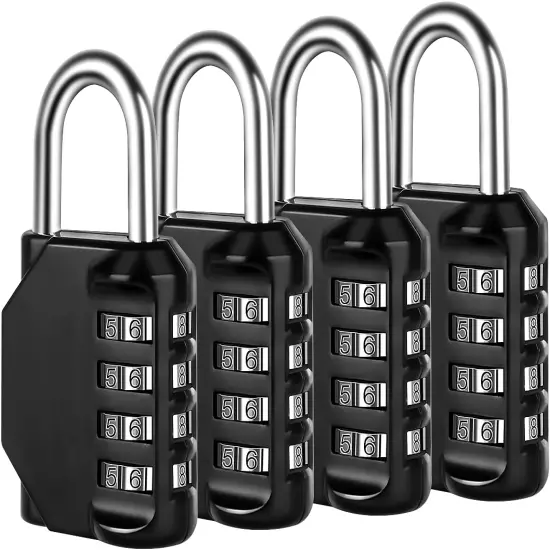 Combination Lock, 4 Digit Combination Padlock for School Gym Sports Locker, Fenc