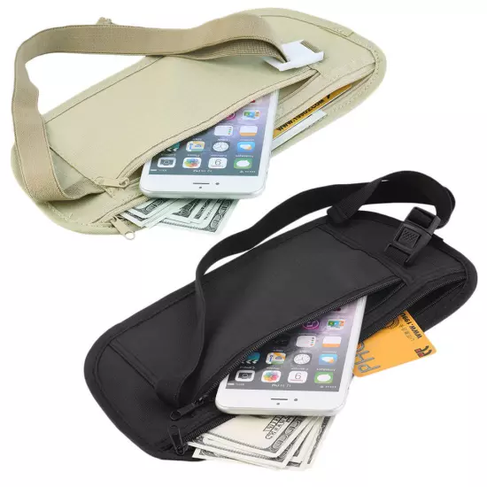 New Travel Waist Hidden Pouch Security Money Waist Belt Sport Fanny Pack Bag 