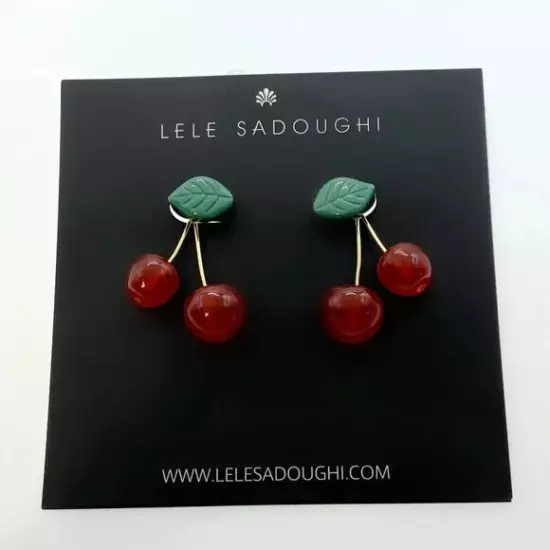 Lele Sadoughi Cherry Earrings in Red