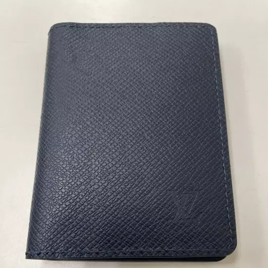 LOUIS VUITTON Taiga Organizer de Poche Card Navy Pouch Case M30537 Used