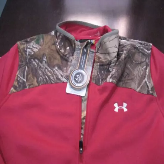 WOMENS Under Armour COLDGEAR REALTREE CAMO PINK HUNT 1/4 ZIP TOP L LARGE NWT 