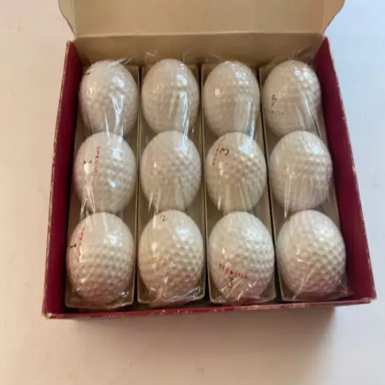 VINTAGE CUSTOM DESIGN RED STAR GOLF BALLS SPECIAL DOZEN NOS